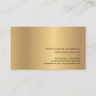 Tarjeta De Visita Plantilla de oro simple y elegante profesional