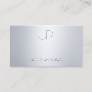 Tarjeta De Visita Plantilla de plata moderna elegante de la moda del