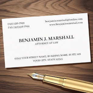 Tarjeta De Visita Plantilla de profesional jurídico abogado formal