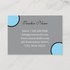 Tarjeta De Visita plantilla de profesor gris simple