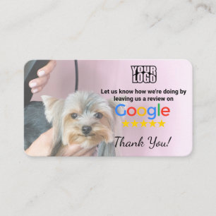 Tarjeta De Visita Plantilla de revisión de Google de Dog Groomer con