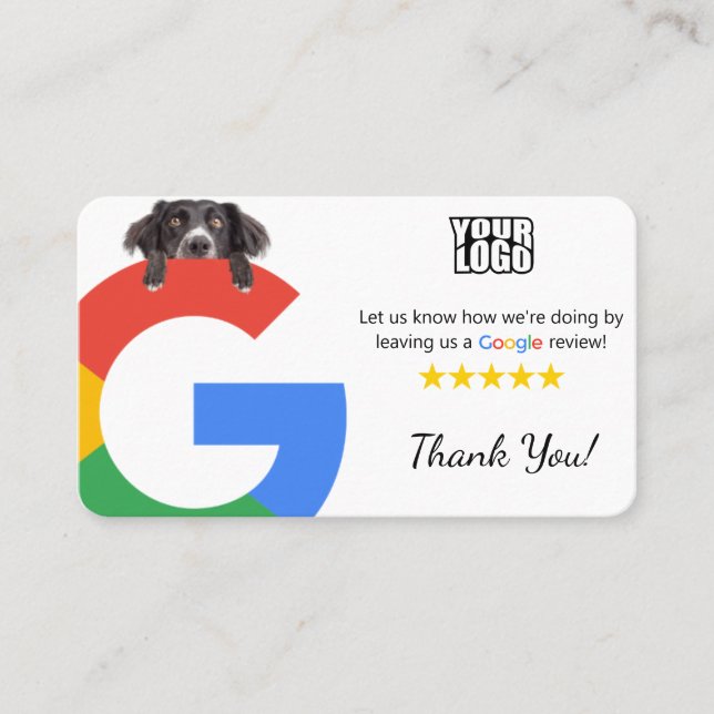 Tarjeta De Visita Plantilla de revisión de Google Dog Daycare con có (Anverso)