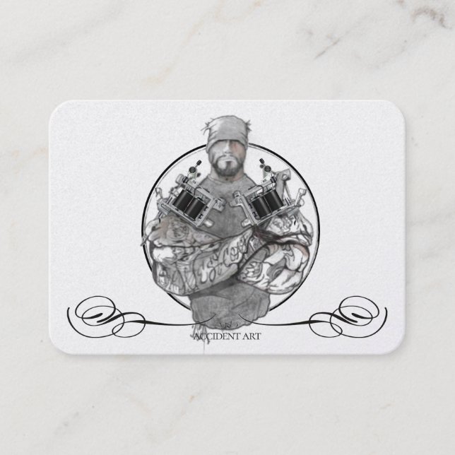Tarjeta De Visita Plantilla de tatuaje potente, 3,5" x 2,5"   Busine (Anverso)