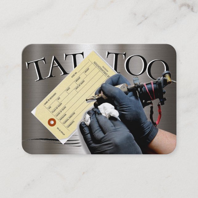 Tarjeta De Visita Plantilla de tatuaje potente, 3,5" x 2,5"   Busine (Anverso)