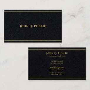 Tarjeta De Visita Plantilla de texto dorado elegante de lujo Premium