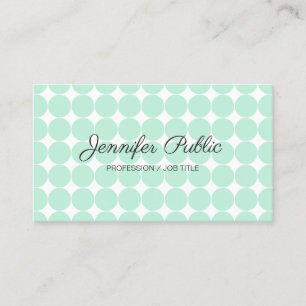 Tarjeta De Visita Plantilla de tipo Elegante Mint Verde Blanco Moder
