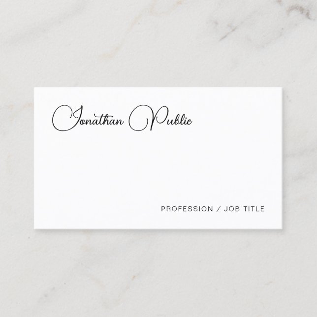 Tarjeta De Visita Plantilla de tipografía simple personalizada y mod (Anverso)