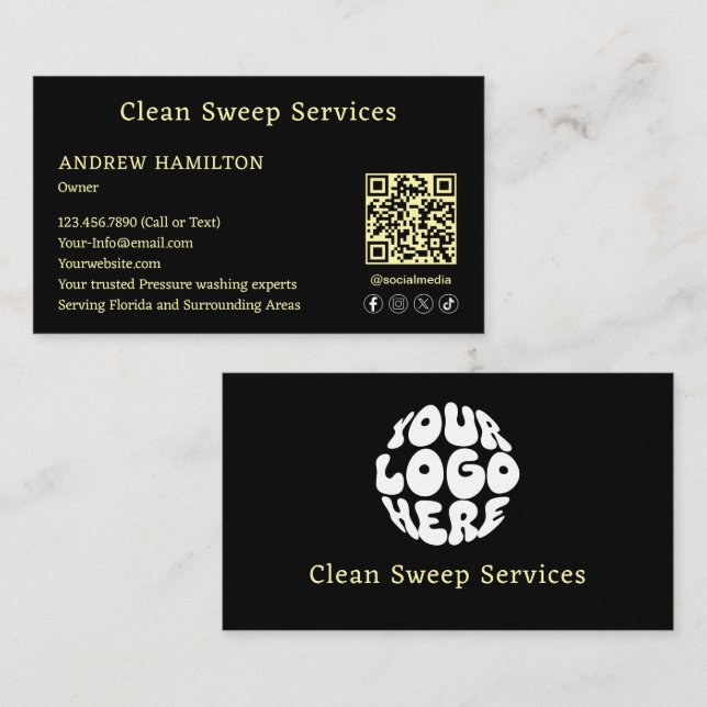 Tarjeta De Visita Plantilla de trabajo simple y moderna del servicio (Anverso / Reverso)