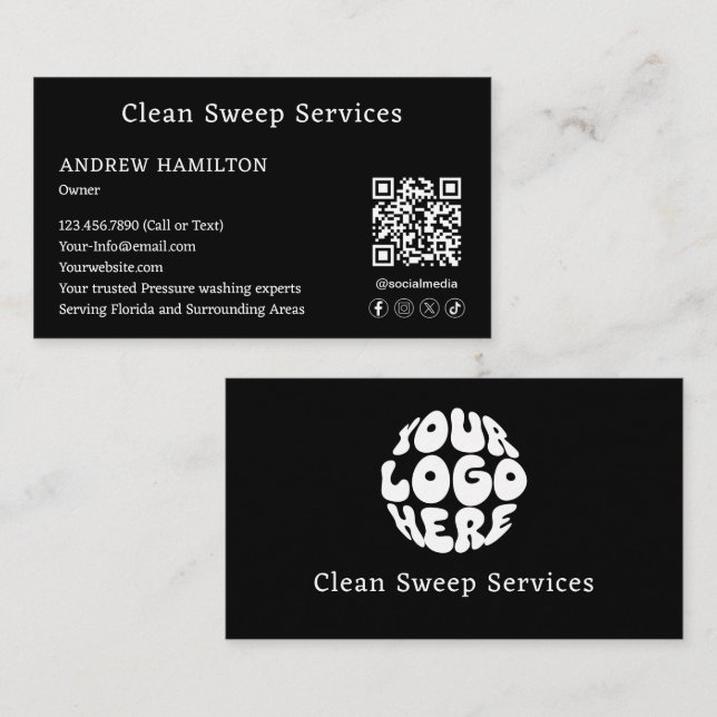 Tarjeta De Visita Plantilla de trabajo simple y moderna del servicio (Anverso / Reverso)