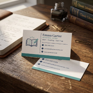 Tarjeta De Visita Plantilla de tutor privado académico