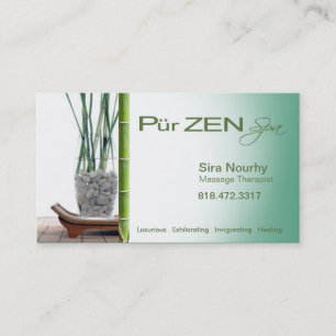 Tarjeta De Visita Plantilla del balneario del terapeuta del masaje