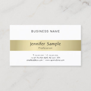 Tarjeta De Visita Plantilla Dorada Elegante Profesional Simple Moder