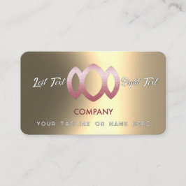 Tarjeta De Visita Plantilla Dorada Metálica con Gradiente Moderno