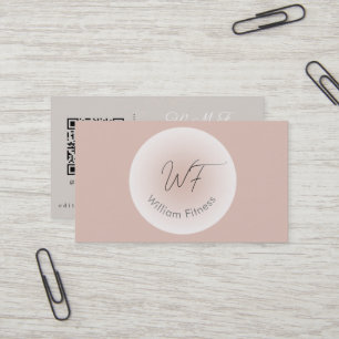 Tarjeta De Visita Plantilla editable con código QR minimalista elega