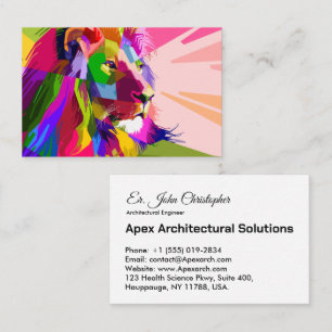 Tarjeta De Visita Plantilla editable de arte pop prismático colorido