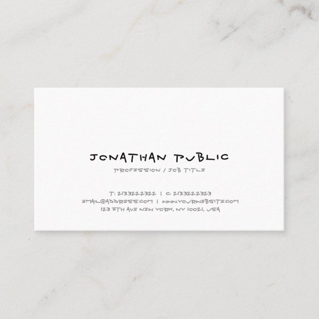 Tarjeta De Visita Plantilla elegante de diseño simple y moderno con  (Anverso)