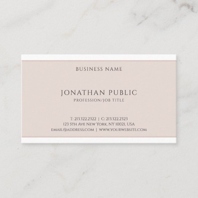 Tarjeta De Visita Plantilla elegante de moda moderna profesional (Anverso)