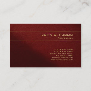 Tarjeta De Visita Plantilla elegante de oro y rojo lujosa perla