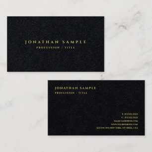 Tarjeta De Visita Plantilla elegante de papel negro premium de lujo