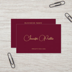 Tarjeta De Visita Plantilla elegante de texto dorado tamaño Euro