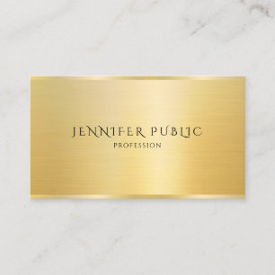Tarjeta De Visita Plantilla Elegante del cliente Moderna Faux Gold G