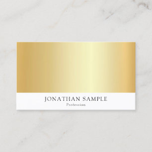 Tarjeta De Visita Plantilla elegante elegante de color blanco dorado