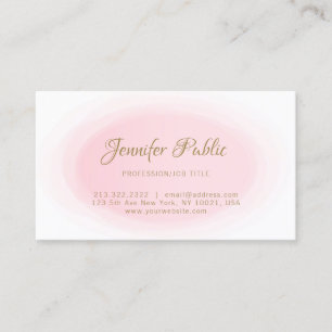 Tarjeta De Visita Plantilla elegante minimalista rosa dorado moderno