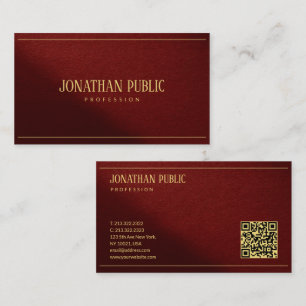 Tarjeta De Visita Plantilla elegante moderna personalizada código QR