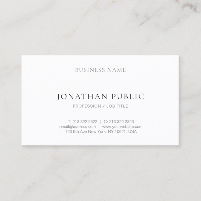 Tarjeta De Visita Plantilla elegante moderna profesional del diseño (Anverso)