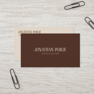 Tarjeta De Visita Plantilla elegante profesional moderna marrón y be