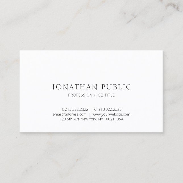 Tarjeta De Visita Plantilla elegante profesional moderna superior (Anverso)