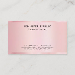 Tarjeta De Visita Plantilla elegante Rosa Oro Profesional Lujosa
