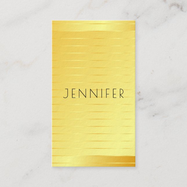 Tarjeta De Visita Plantilla elegante y moderna con aspecto de oro pr (Anverso)