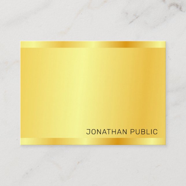 Tarjeta De Visita Plantilla Faux Gold Modern Profesional Elegante (Anverso)