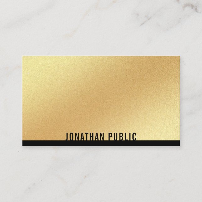 Tarjeta De Visita Plantilla Faux Gold Profesional Moderno (Anverso)