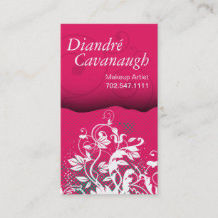 Tarjeta De Visita Plantilla floral del artista de maquillaje del