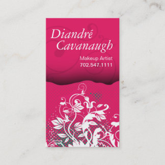 Tarjeta De Visita Plantilla floral del artista de maquillaje del
