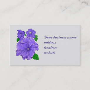 Tarjeta De Visita Plantilla floral Purple Petunia