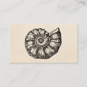 Tarjeta De Visita Plantilla fósil de Shell del Seashell de la