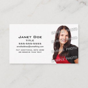 Tarjeta De Visita Plantilla fotográfica blanca simple
