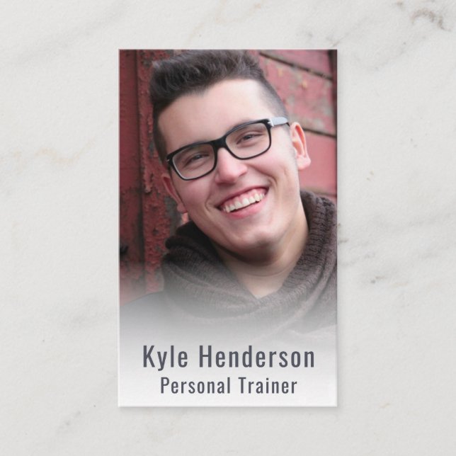 Tarjeta De Visita Plantilla fotográfica de aptitud para entrenador p (Anverso)