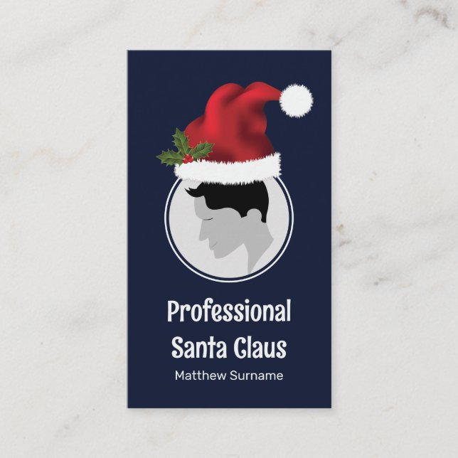 Tarjeta De Visita Plantilla fotográfica de Personalizado de Santa Ha (Anverso)