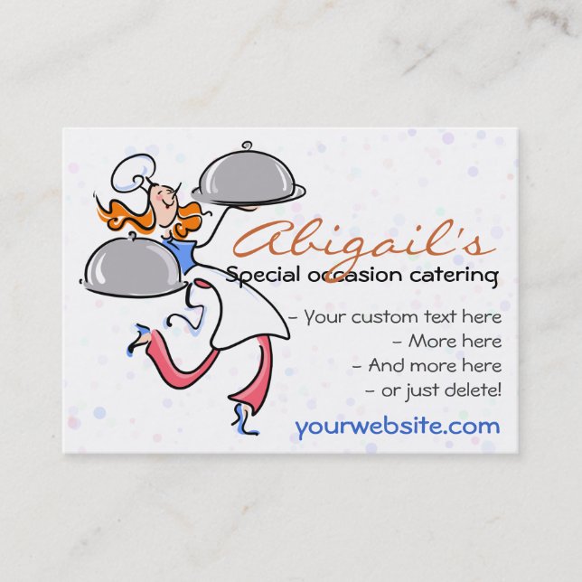 Tarjeta De Visita Plantilla gastrónoma personal de abastecimiento (Anverso)