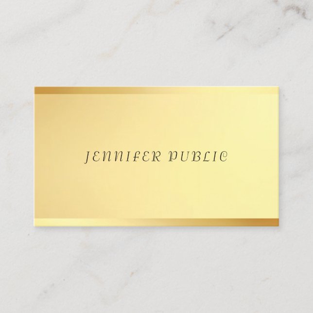 Tarjeta De Visita Plantilla Glamour Gold de diseño moderno y excelen (Anverso)
