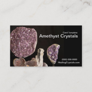 Tarjeta De Visita Plantilla Godes Amethyst & Quartz Crystals