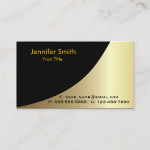 Tarjeta De Visita Plantilla Gold Black Elegant