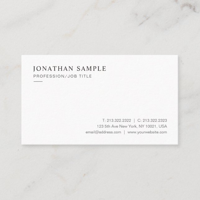 Tarjeta De Visita Plantilla minimal elegante profesional moderna per (Anverso)