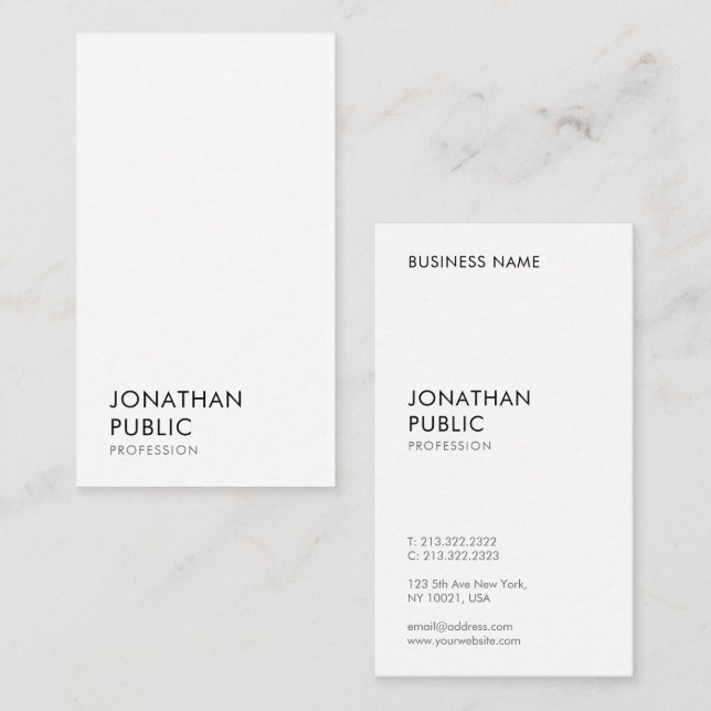 Tarjeta De Visita Plantilla Minimalista elegante profesional moderno (Anverso / Reverso)