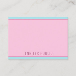 Tarjeta De Visita Plantilla minimalista elegante rosa azul moderna