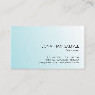 Tarjeta De Visita Plantilla Minimalista elegante y blanca azul